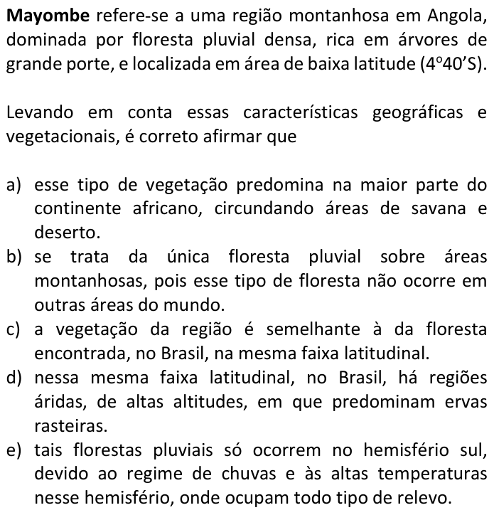 Questão 16 no caderno  da FUVEST 2017