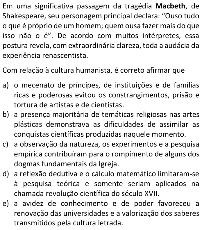 Questão 26 no caderno  da FUVEST 2017