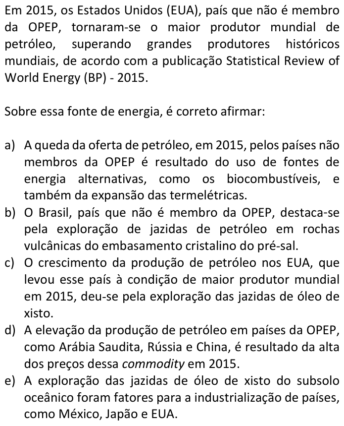 Questão 38 no caderno  da FUVEST 2017