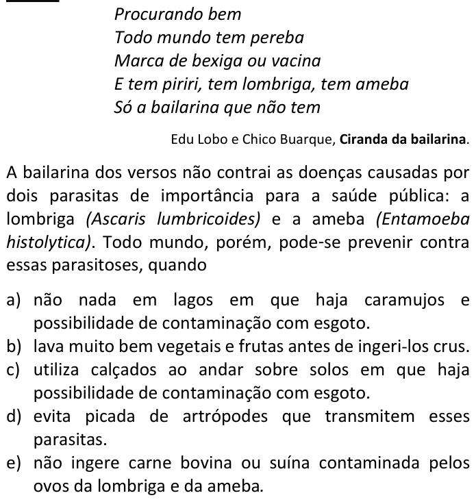 Questão 47 no caderno  da FUVEST 2017