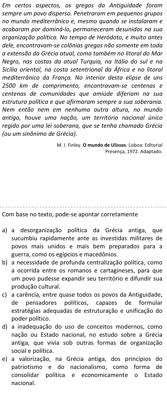 Questão 2 no caderno  da FUVEST 2015