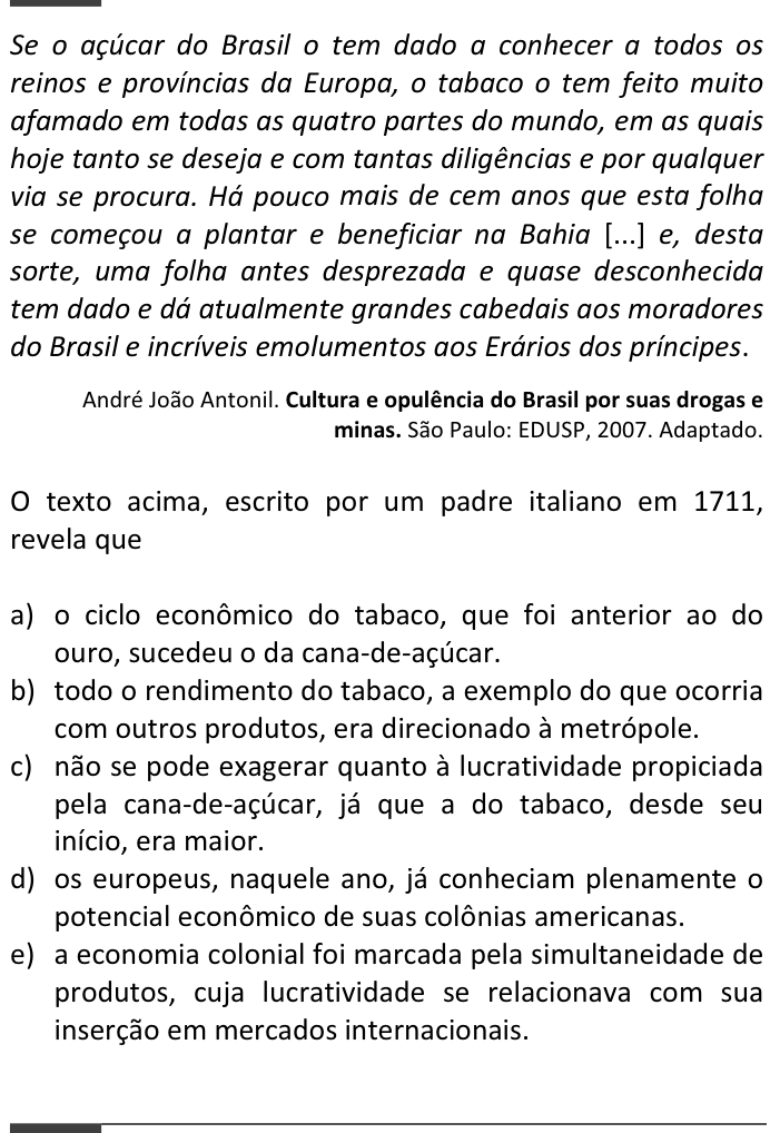 Questão 6 no caderno  da FUVEST 2015