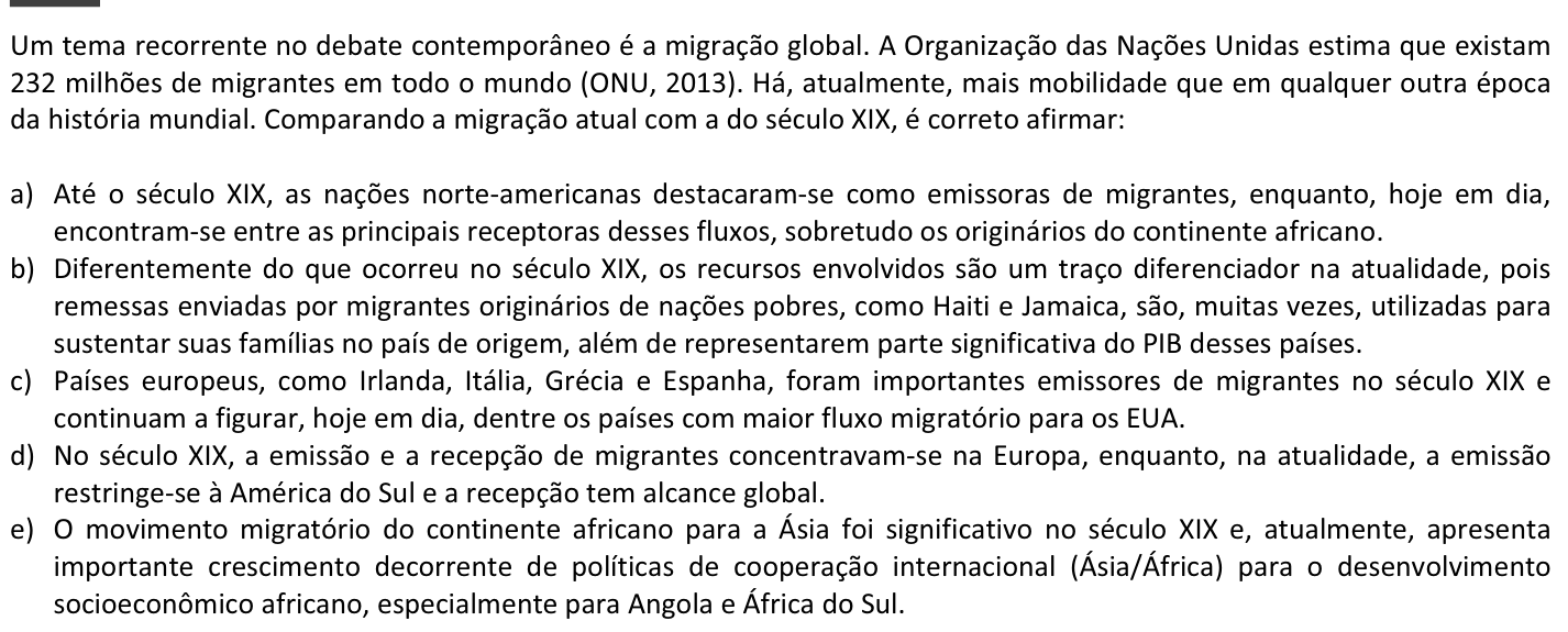 Questão 13 no caderno  da FUVEST 2015