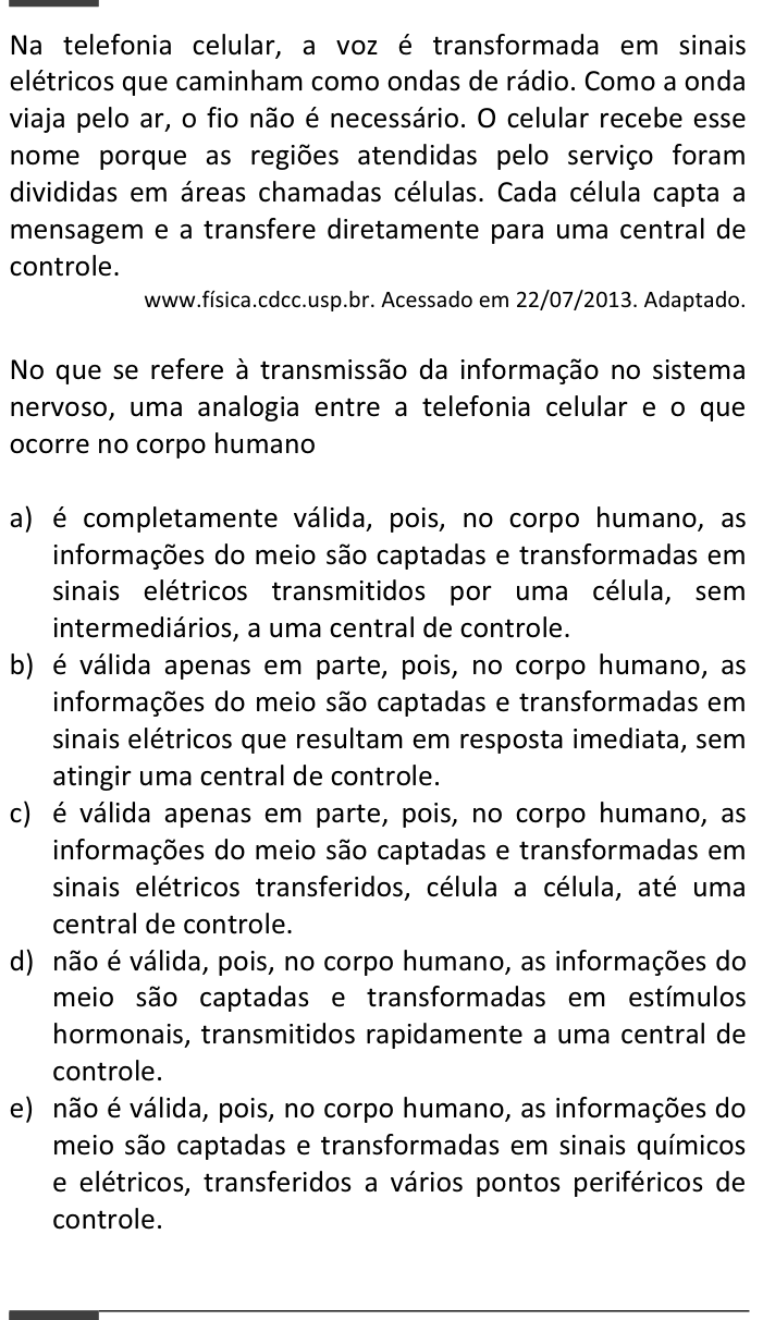 Questão 3 no caderno  da FUVEST 2014