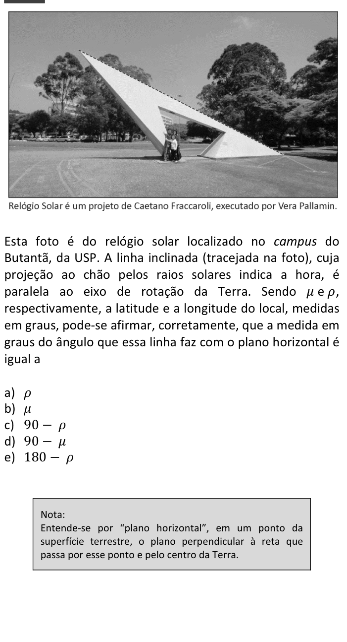 Questão 46 no caderno  da FUVEST 2014