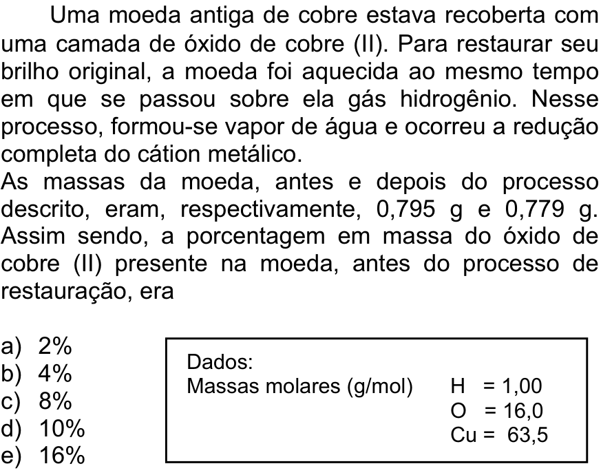 Questão 9 no caderno  da FUVEST 2013