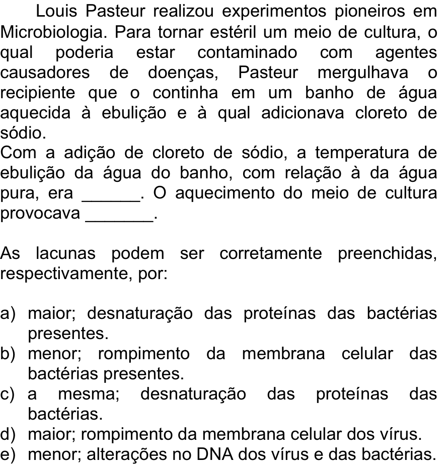 Questão 12 no caderno  da FUVEST 2013