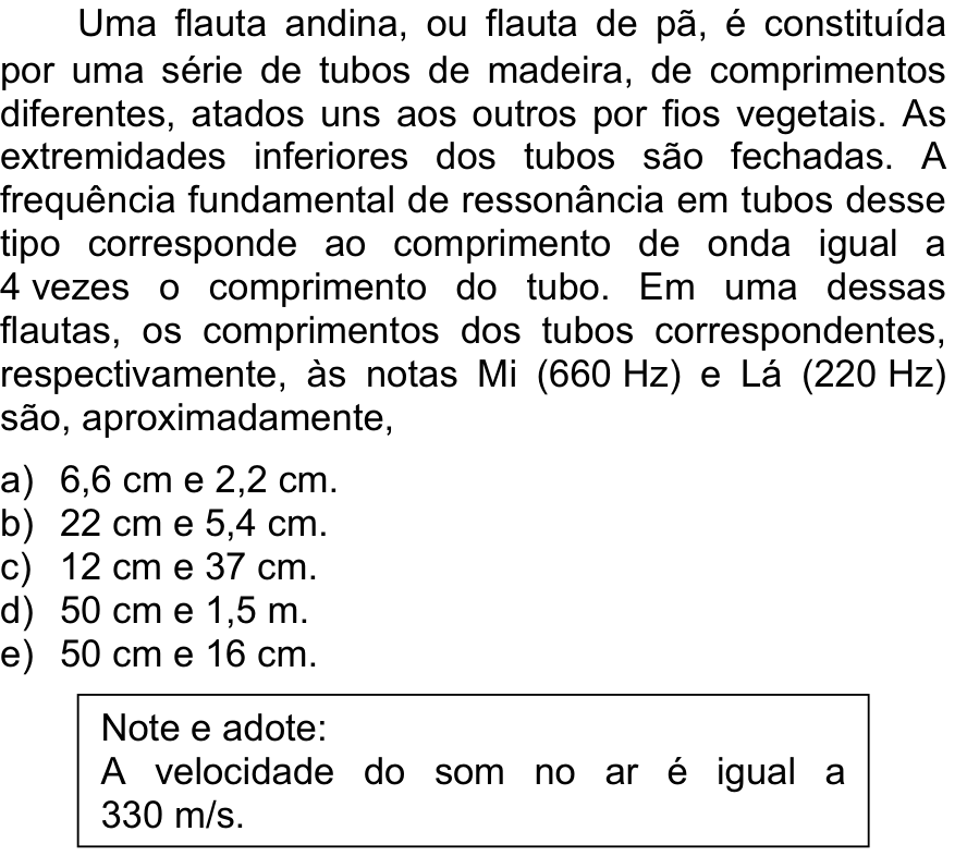 Questão 20 no caderno  da FUVEST 2013