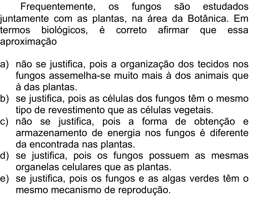 Questão 40 no caderno  da FUVEST 2013