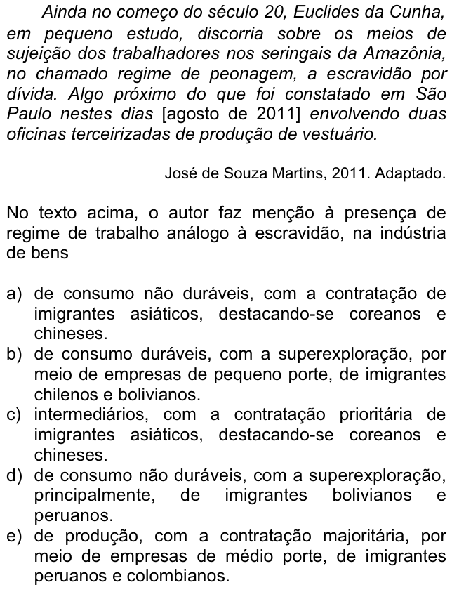 Questão 3 no caderno  da FUVEST 2012