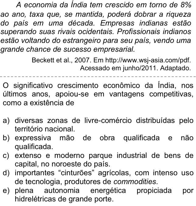 Questão 9 no caderno  da FUVEST 2012
