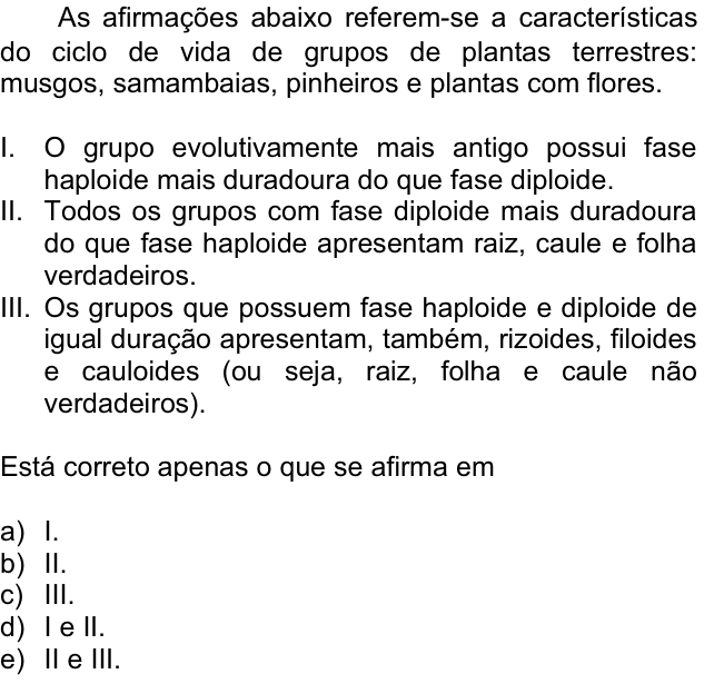 Questão 15 no caderno  da FUVEST 2012