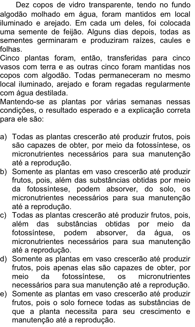 Questão 20 no caderno  da FUVEST 2012