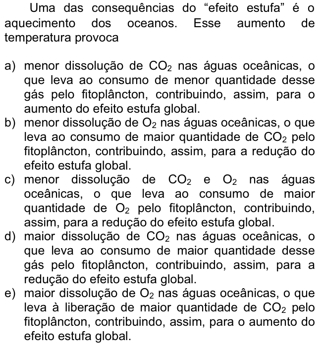 Questão 22 no caderno  da FUVEST 2012