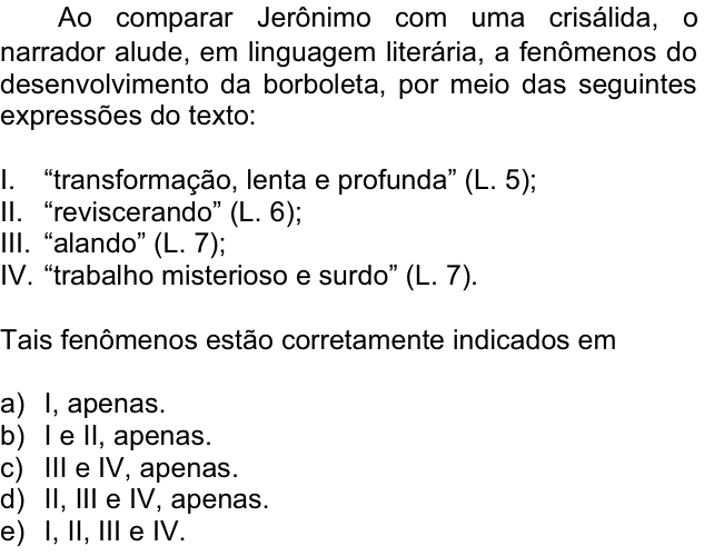 Questão 42 no caderno  da FUVEST 2012