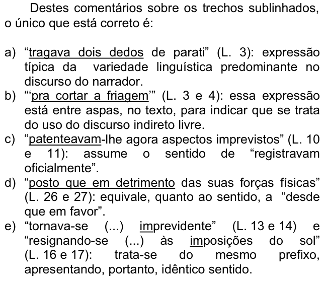 Questão 46 no caderno  da FUVEST 2012
