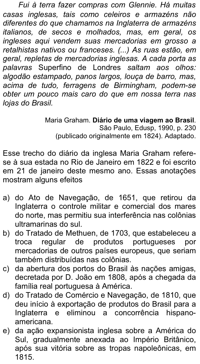 Questão 73 no caderno  da FUVEST 2012