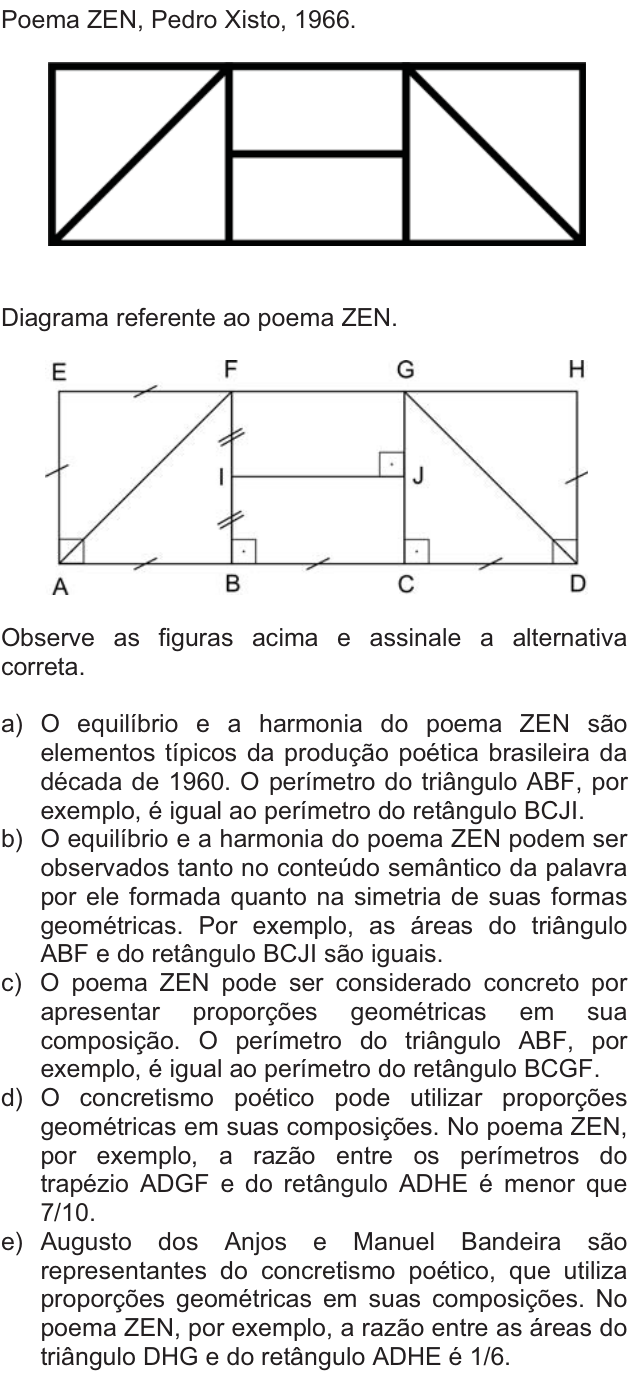 Questão 4 no caderno  da FUVEST 2011