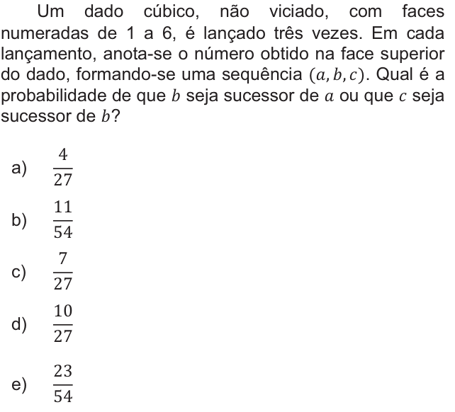 Questão 27 no caderno  da FUVEST 2011