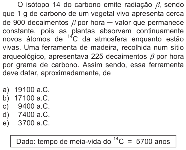 Questão 35 no caderno  da FUVEST 2011