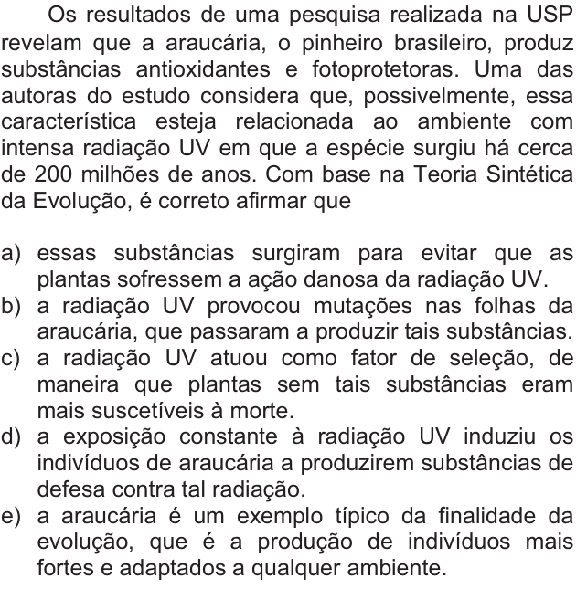 Questão 41 no caderno  da FUVEST 2011