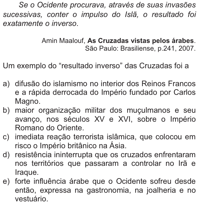 Questão 51 no caderno  da FUVEST 2011
