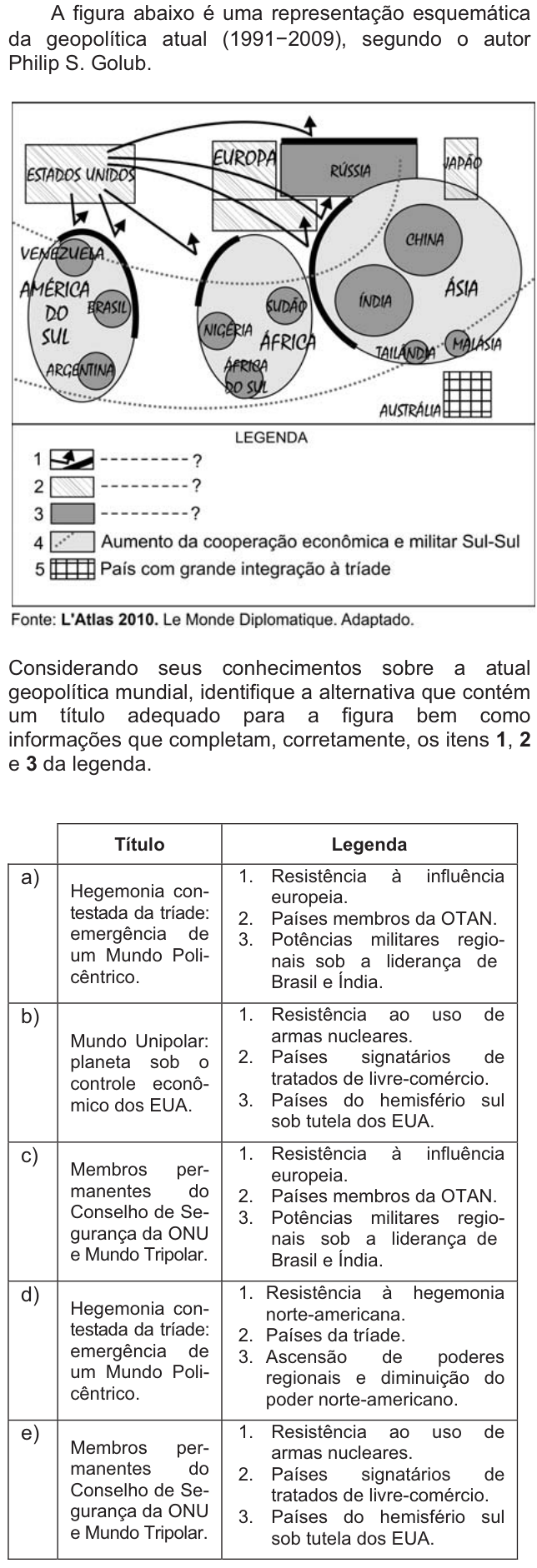 Questão 66 no caderno  da FUVEST 2011