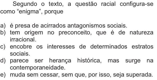 Questão 77 no caderno  da FUVEST 2011