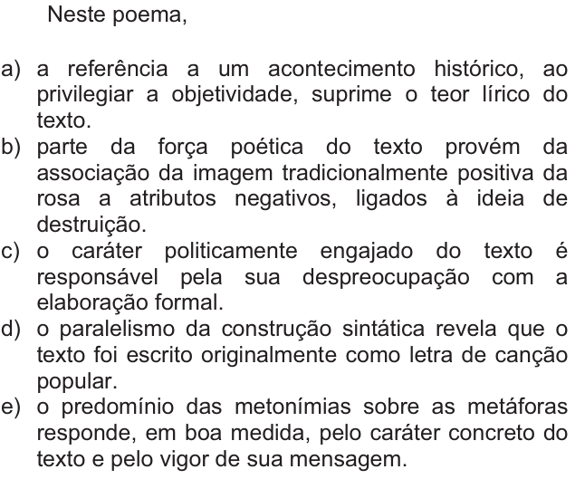 Questão 83 no caderno  da FUVEST 2011