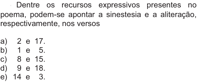 Questão 84 no caderno  da FUVEST 2011