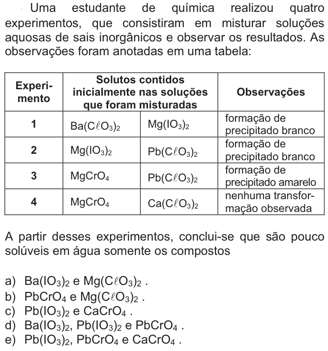 Questão 64 no caderno  da FUVEST 2010