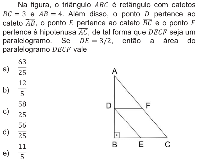 Questão 72 no caderno  da FUVEST 2010