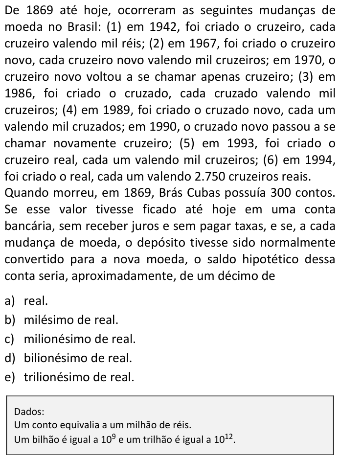 Questão 1 no caderno  da FUVEST 2016