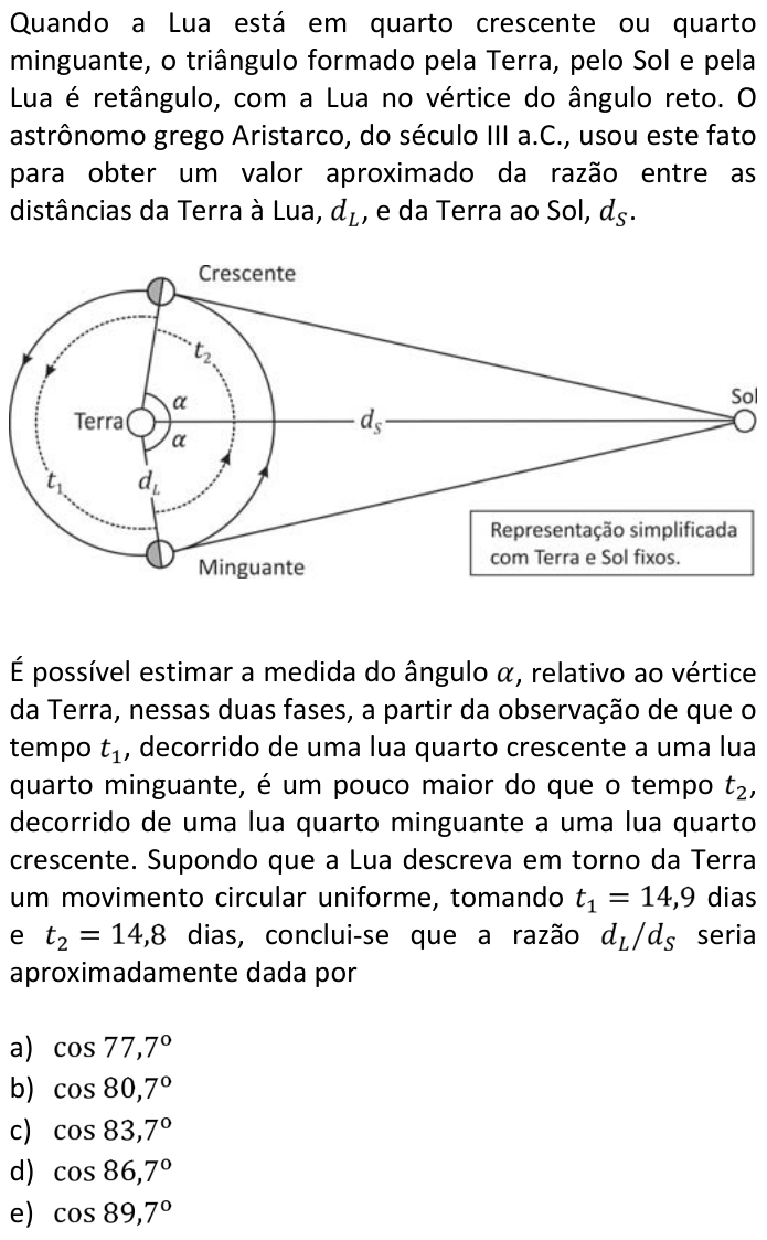 Questão 12 no caderno  da FUVEST 2016