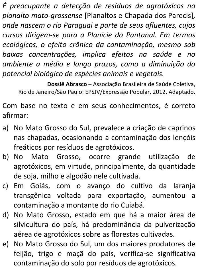 Questão 71 no caderno  da FUVEST 2016