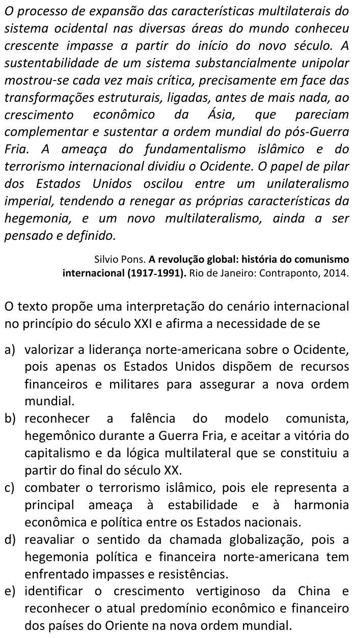 Questão 81 no caderno  da FUVEST 2016