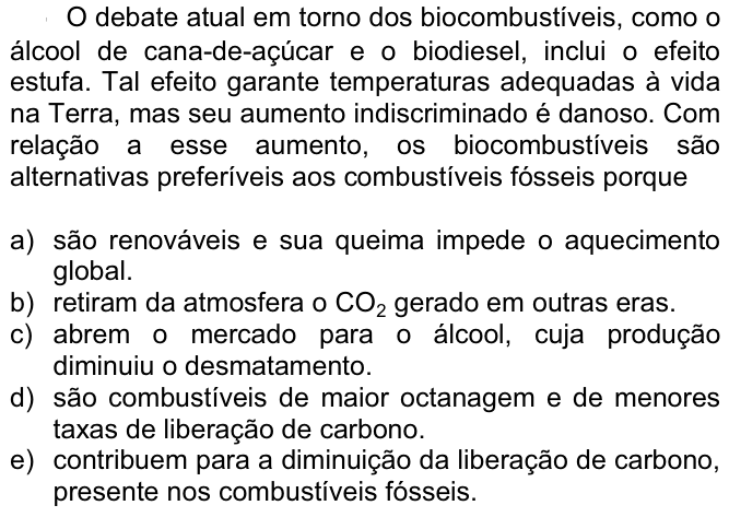 Questão 4 no caderno  da FUVEST 2009