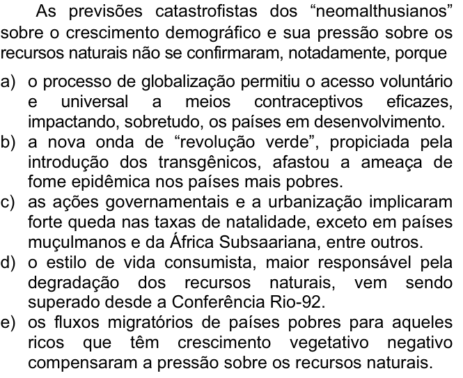 Questão 41 no caderno  da FUVEST 2009