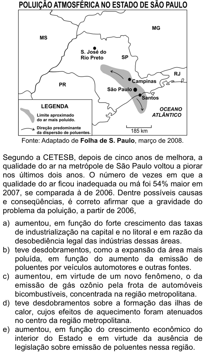 Questão 46 no caderno  da FUVEST 2009