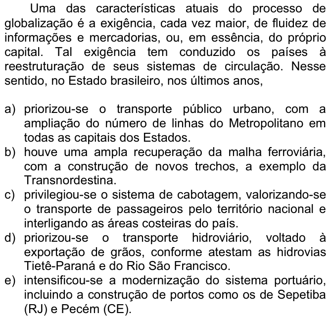 Questão 47 no caderno  da FUVEST 2009