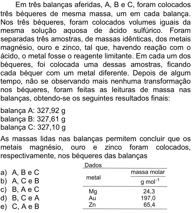 Questão 66 no caderno  da FUVEST 2009
