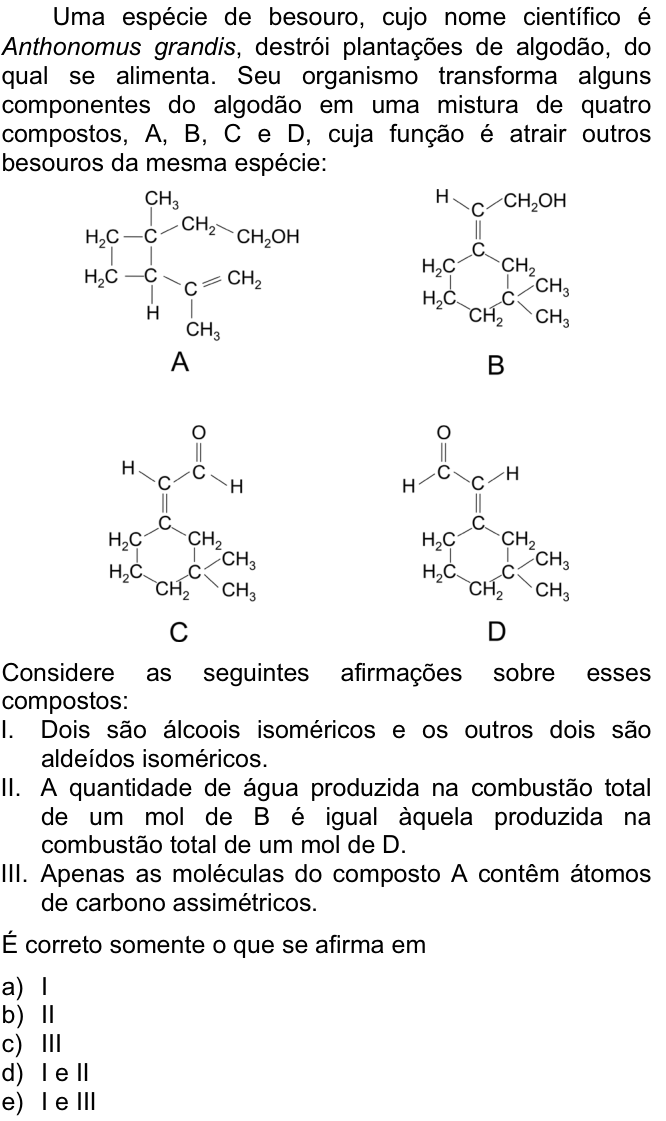 Questão 67 no caderno  da FUVEST 2009