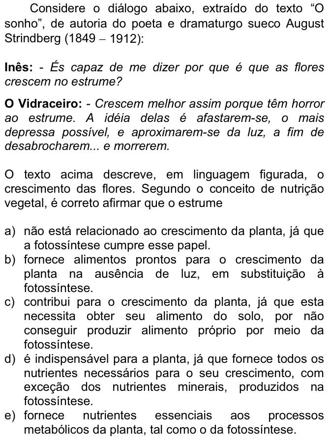 Questão 6 no caderno  da FUVEST 2008