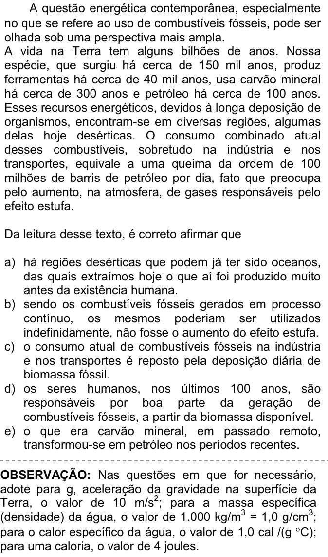 Questão 9 no caderno  da FUVEST 2008