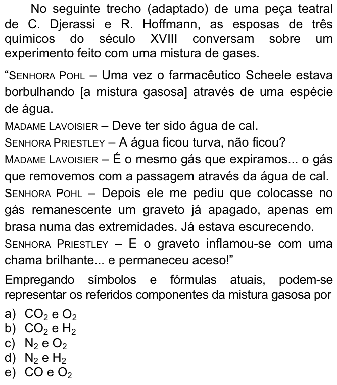 Questão 22 no caderno  da FUVEST 2008