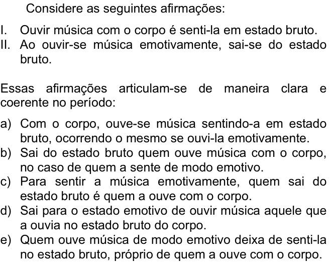 Questão 42 no caderno  da FUVEST 2008