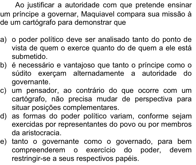 Questão 46 no caderno  da FUVEST 2008