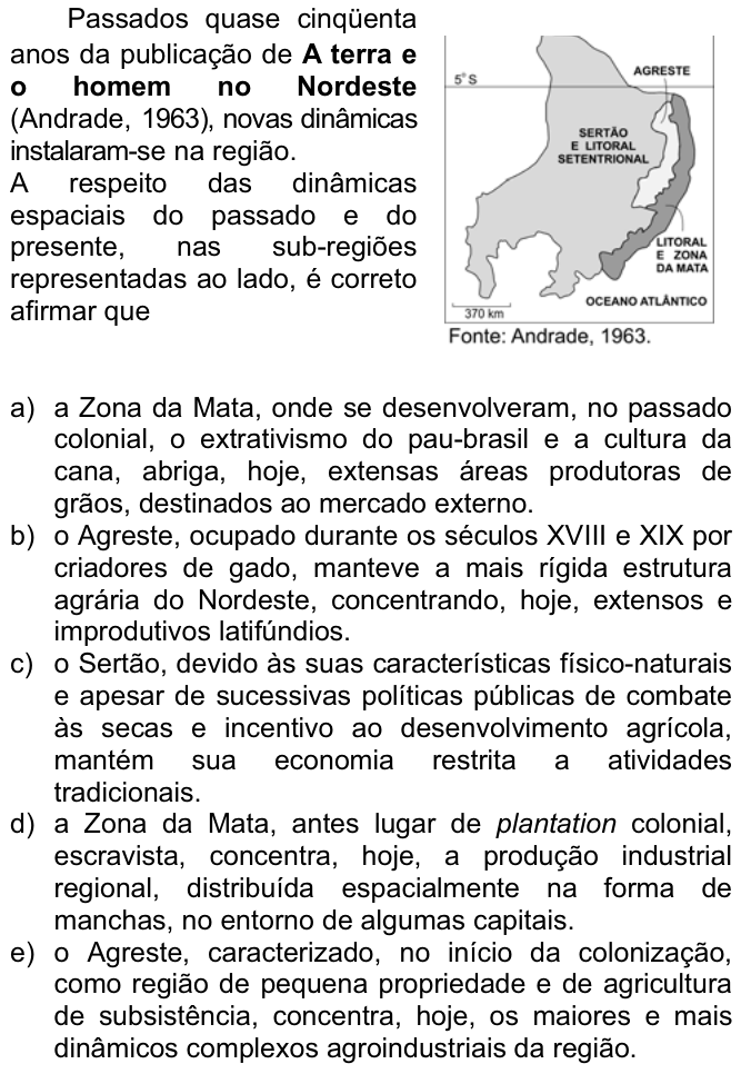 Questão 66 no caderno  da FUVEST 2008