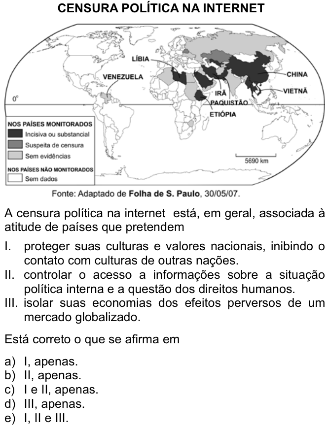 Questão 67 no caderno  da FUVEST 2008