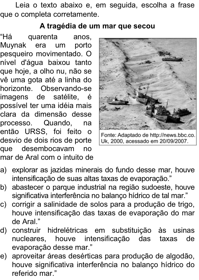 Questão 68 no caderno  da FUVEST 2008